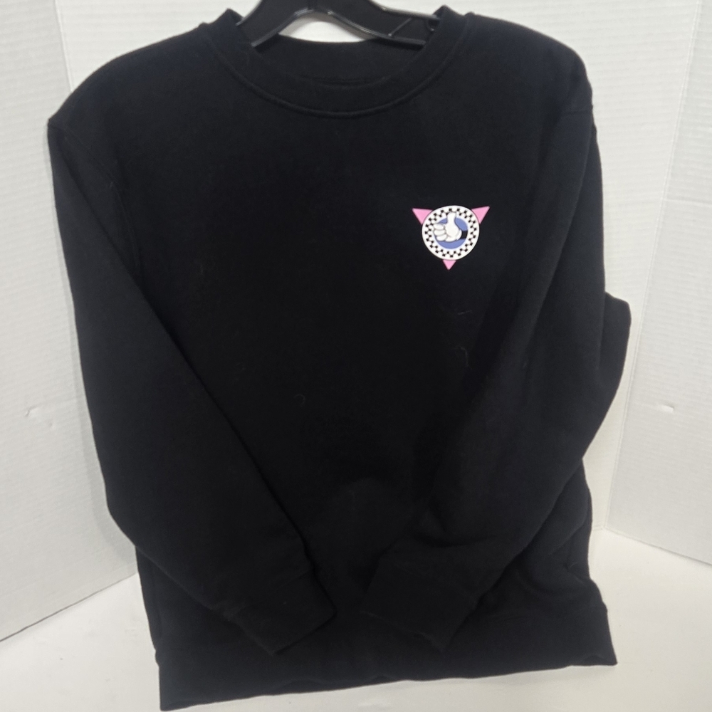 Disney Vans Black Crewneck Sweatshirt with Logo